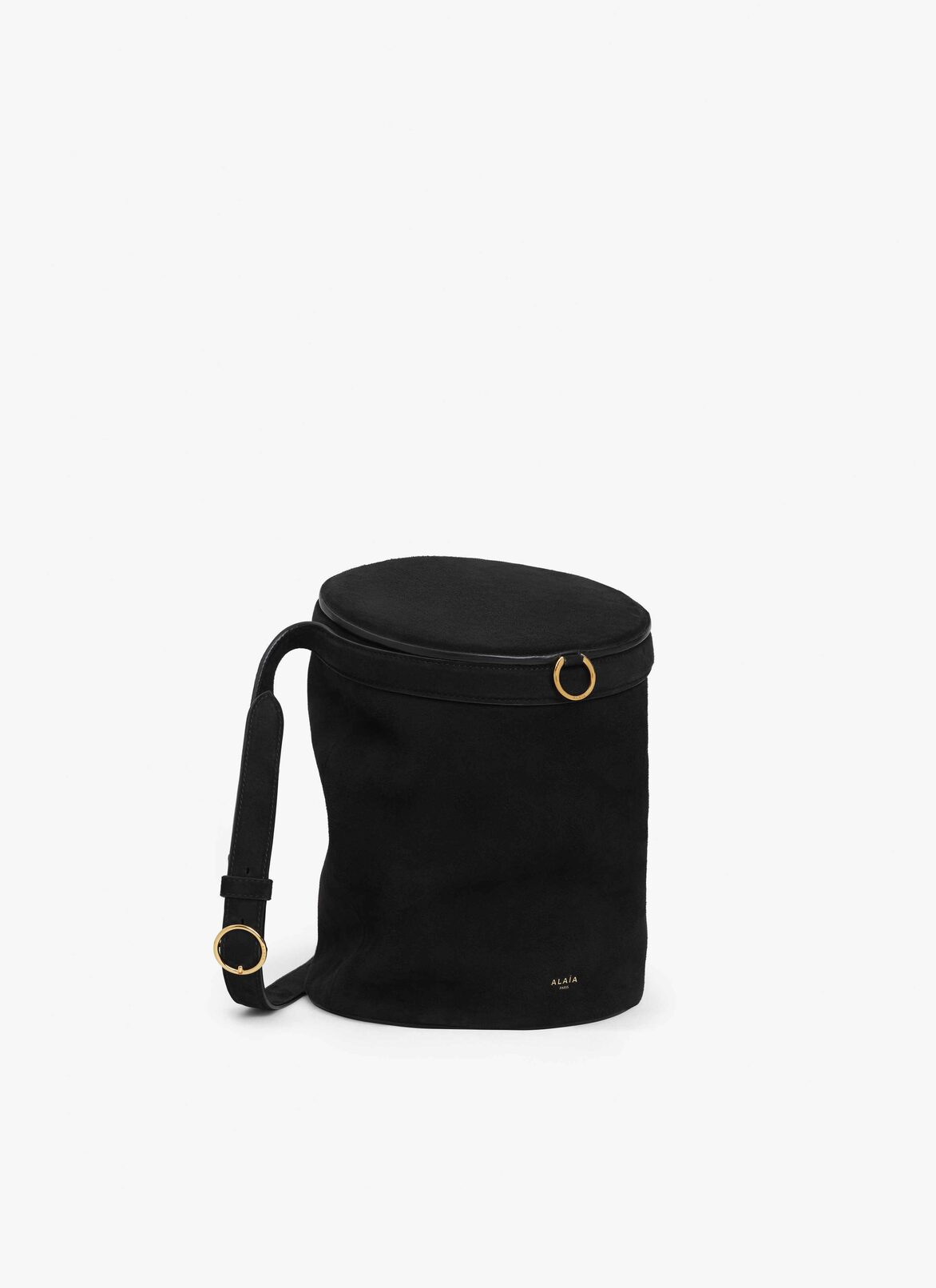 LA CANETTE MEDIUM BAG IN SUEDE GOATSKIN ALAÏA BLACK LA CANETTE MEDIUM BAG IN SUEDE GOATSKIN